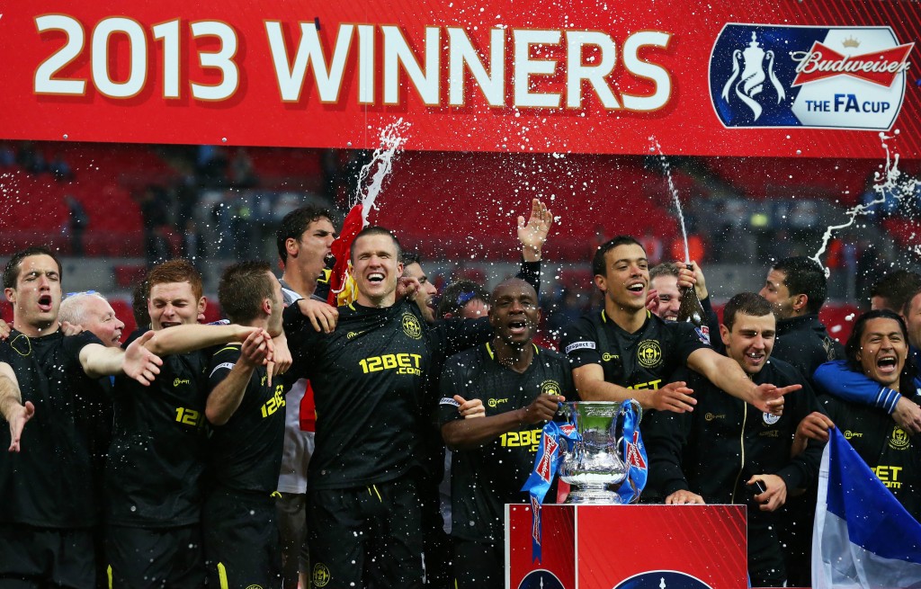 Wigan putosi viime vuonna Valioliigasta, mutta voitti FA Cupin (Getty)