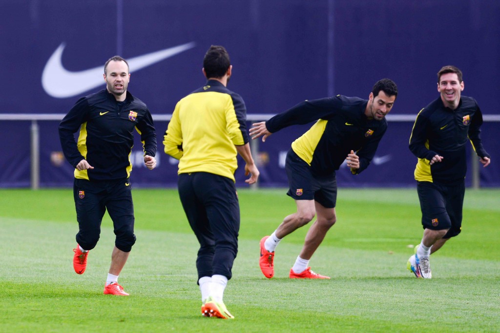 Koska vastassa on kova joukkue, Barcelona joutui harjoittelemaan (Getty Images)