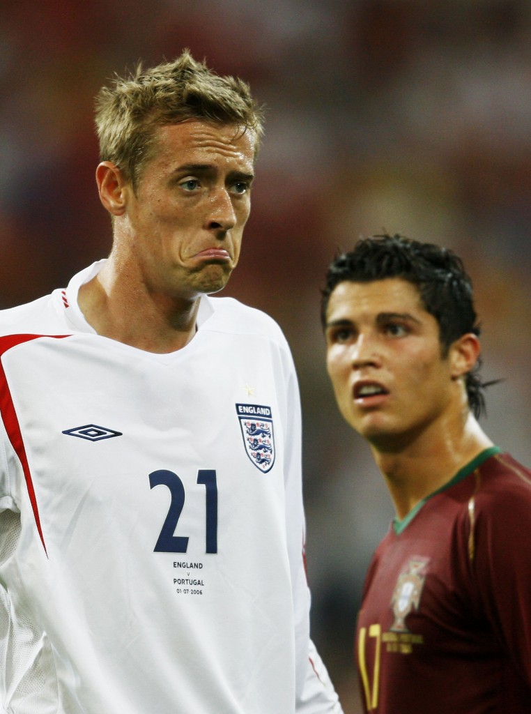 Peter Crouch ja Ronaldokaan eivät ymmärrä tätä tilannetta (Getty Images)