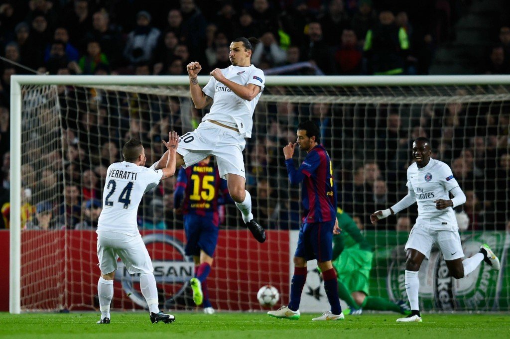 Zlatan osui Barcelonan verkkoon Camp Noulla (Getty)