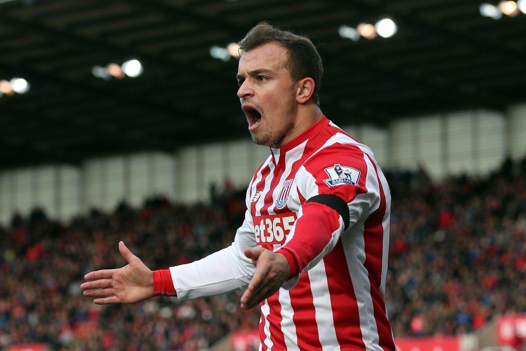 STOKE ON TRENT, ENGLAND - OCTOBER 24: Xherdan Shaqiri of Stoke City appeals during the Barclays Premier League match between Stoke City and Watford on October 24, 2015 in Stoke on Trent, England. (Photo by Chris Brunskill/Getty Images)