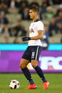 MELBOURNE, AUSTRALIA - JULY 29: Erik Lamela of Tottenham Hotspur controls the ball during 2016 International Champions Cup Australia match between Tottenham Hotspur and Atletico de Madrid at the Melbourne Cricket Ground on July 29, 2016 in Melbourne, Australia. (Photo by Scott Barbour/Getty Images)